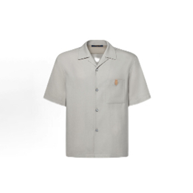 lv louis vuitton silk-blend short-sleeve shirt